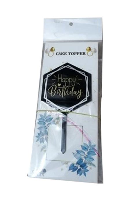 Black Plastic Birthday Cake Topper Packaging Type Packet At Rs 13