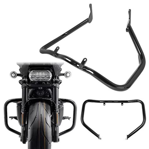 New Motorcycle Gloss Black Front Engine Guard Highway Crash Bar For