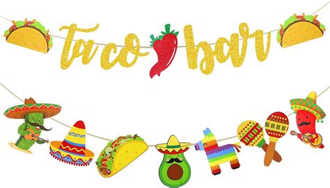 Amazon Rismise Fiesta Taco Bar Banner Garland Set Mexican Fiesta