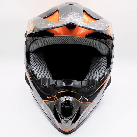 Детский кроссовый шлем AHP black+orange - купить
