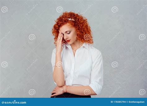 Sad Young Beautiful Woman With Worried Stressed Face Expression Looking