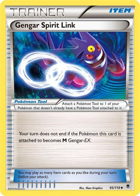 Pokémon XY Phantom Forces Card 095 Gengar Spirit Link Standard Arcade