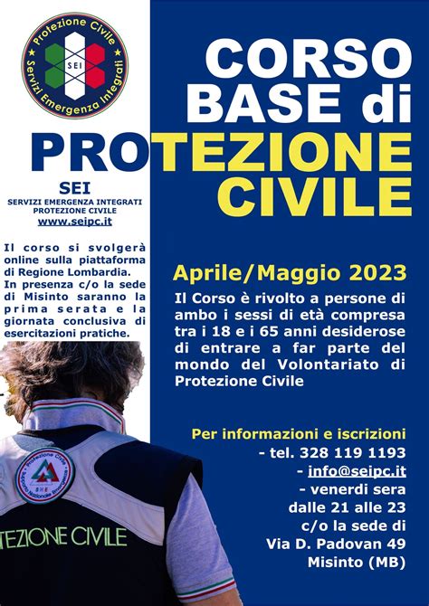 Corso Base Per Aspiranti Volontari Di Protezione Civile Sei