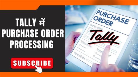 Tally Purchase Order Processing Youtube