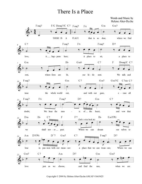 There Is A Place By Helene Alter Dyche Sheet Music For Lead Sheet