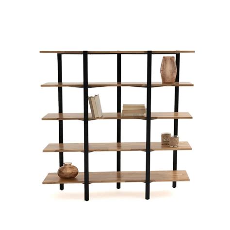 Hiba Solid Oak And Steel Shelf Steel Shelf Plastic Flooring Solid Oak