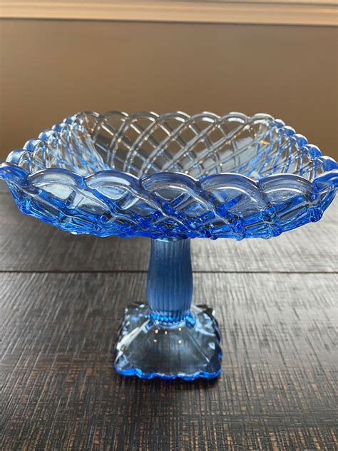 Set Of Vintage Blue Candy Dishes Etsy