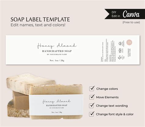 Minimalistic Soap Label Template Soap Product Label Soap Bar Etsy Canada