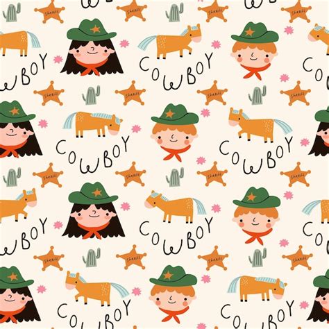 Premium Vector Patterns In Wild West Style Westernsheriff Vector