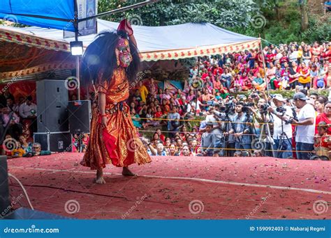 Lakhe Dance Face Mask Editorial Stock Photo Image Of Lakhe 159092403