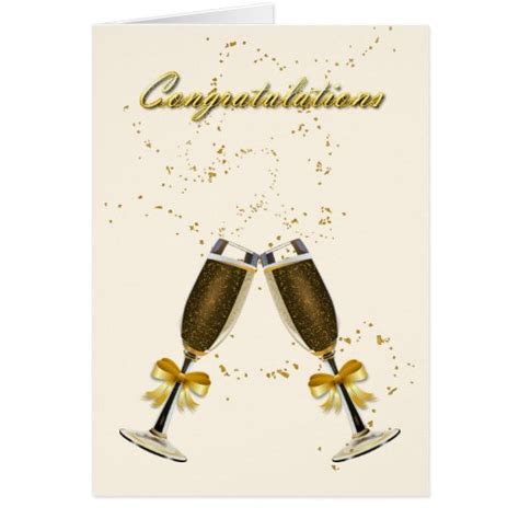 Champagne Toast Wedding Congratulations Custom Card Zazzle