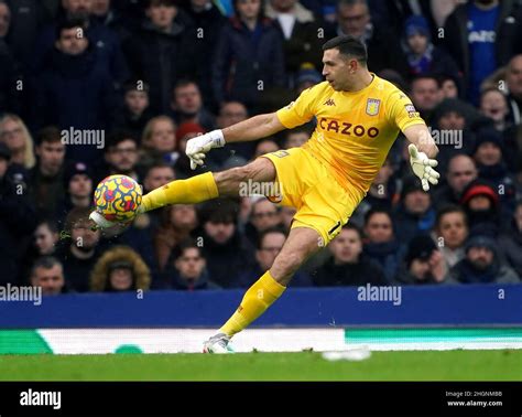 Aston Villa goalkeeper Emiliano Martinez during the Premier League ...