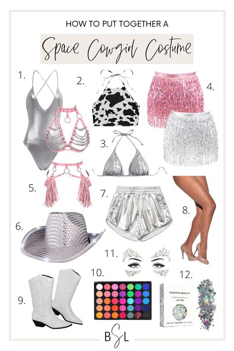 The Contents Of A Costume For A Woman In Pink And White Including