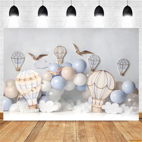 Hot Air Balloons Backdrop Baby Shower Newborn Portrait Girl Boy Birthday Party R Photography