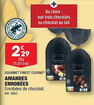 Promo Gourmet Finest Cuisine Amandes Enrob Es Chez Aldi Icatalogue Fr