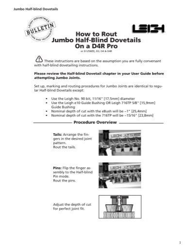 How To Rout Jumbo Half Blind Dovetails On A D4R Pro Leigh Jigs