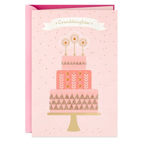 Granddaughter Pink Tiered Cake Birthday Card Anns Hallmark And