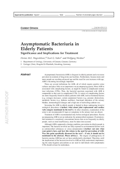 (PDF) Asymptomatic Bacteriuria in Elderly Patients