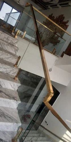 Staircase Balcony Rose Gold And Gold Color PVD Coated Railing