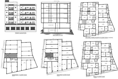 Low Rise Apartment Design With Ft Wide Corridor Detailed Plan Section