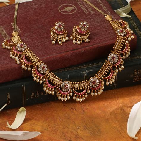 Tarinika Videni Antique Gold Plated Indian Jewelry Set With Etsy India