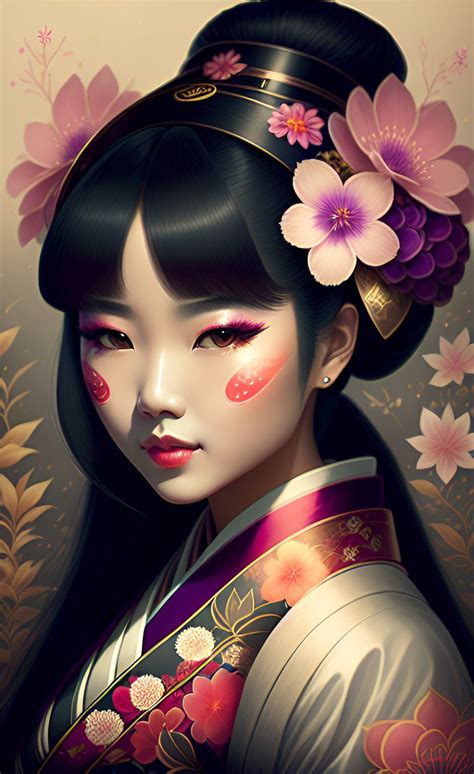 Beautiful Geisha Japanese Art Modern Traditional Japanese Art Geisha