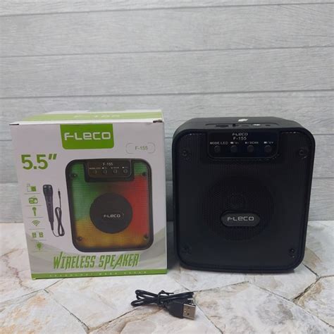 Jual SPEAKER FLECO BLUETOOTH PORTABLE 5 5 INCH BAS LED F 155