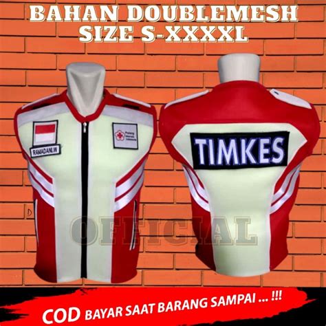 Jual Rompi Pmi Rompi Kesehatan Rompi Pmi Merah Doublemesh Vest