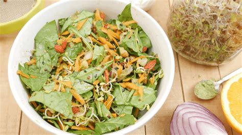 Broccoli Sprout Salad With Matcha Dressing Organixx