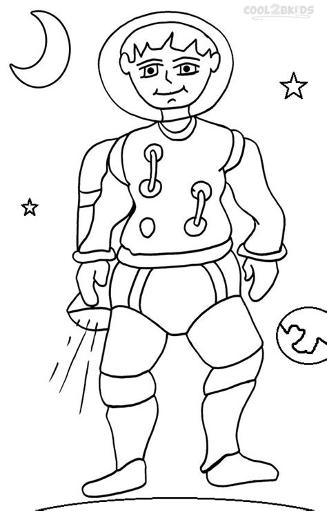 Cartoon Astronaut Coloring Page Coloring Pages