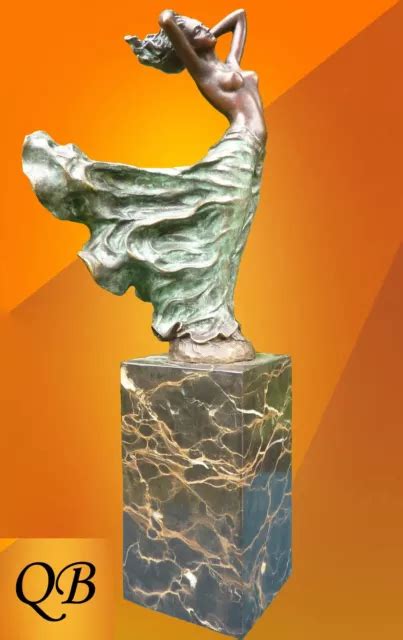 ART DECO NOUVEAU Bronze Figurine Sculpture Statue Erotic Nude Lady Naked Figure PicClick UK