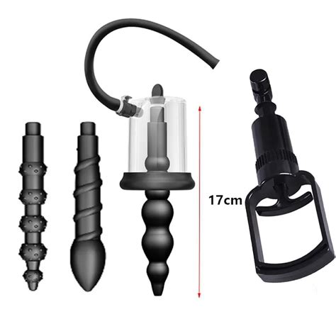 Anal Plug Vacuum Pump Butt Beads Gay Sucking Cup BDSM Sex Toys Rosebud