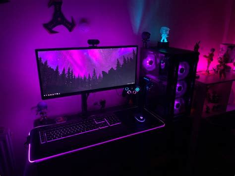 Purple Theme Gaming Room Setup