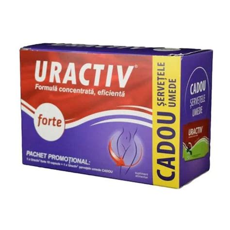 Uractiv Forte 10 Capsule Servetele Umede Cadou