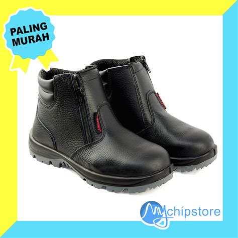 Sepatu Safety Pria Boot Ujung Besi Proyek Cheetah 7111 Hitam Lazada