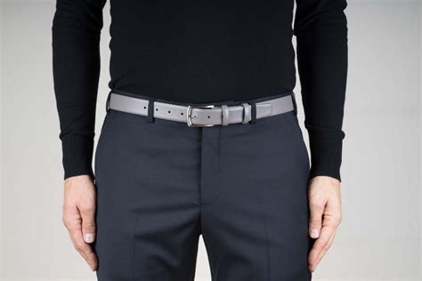 Buy Grey Leather Belt For Men Free Shipping