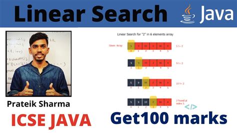 Linear Searching In Array Java Crash Course Class X ICSE 100 MARKS In