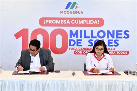 Mef Y Gore Moquegua Firman Convenio De Adelanto De Canon Por S