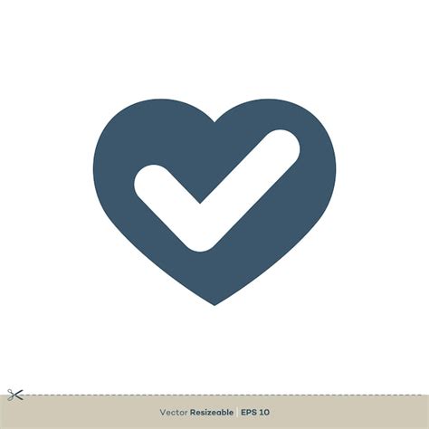 Premium Vector Heart Check Mark Vector Logo Template Illustration Design