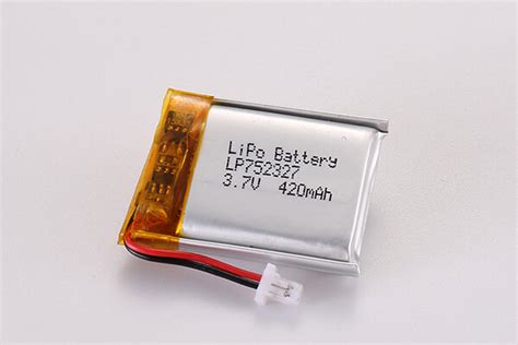 37v Standard Rechargeable Lithium Polymer Batteries Lp752327 420mah With Connector Jst Shr 02v