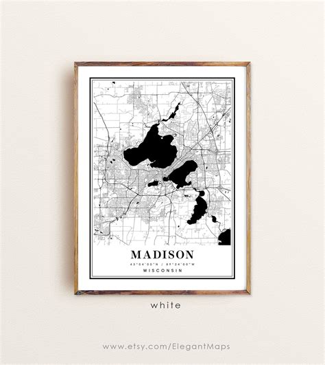 Madison Wisconsin Map Madison WI Map Madison City Map - Etsy
