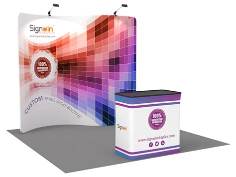 Custom Ft Serpentine Vivid Tension Fabric Trade Show Booth Backwall