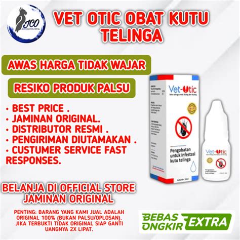 Jual Vet Otic Obat Tetes Telinga Kucing Tungau Radang Telinga Bakteri