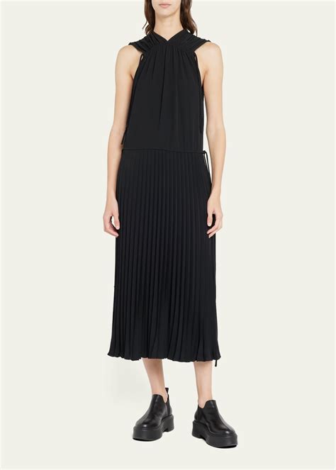 Proenza Schouler White Label Pleated Drawstring Midi Dress Bergdorf