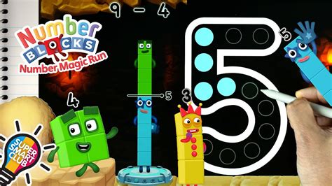 Numberblocks Counting Adding Subtracting And Writing Numbers Magic Run Cave Youtube