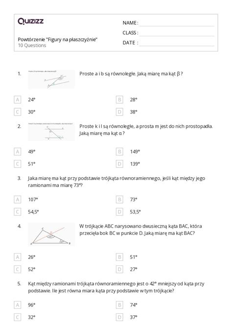 Ponad 50 Figury Na Płaszczyźnie Arkuszy Roboczych Dla Klasa 7 W Quizizz