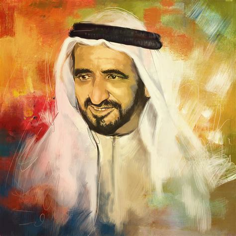 Sheikh Rashid Bin Saeed Al Maktoum Painting By Corporate Art Task Force