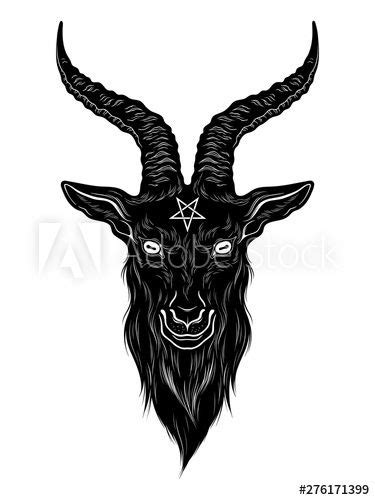 Baphomet Demon Goat Head Hand Drawn Print Or Blackwork Flash Tattoo Art