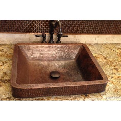 Premier Copper Products Copper Bathroom Sinks Copper Vessel Rectangular Rustic Oil Rubbed Bronze