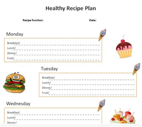 Recipe Template Excel